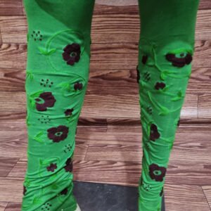 green tight with hand embroidery